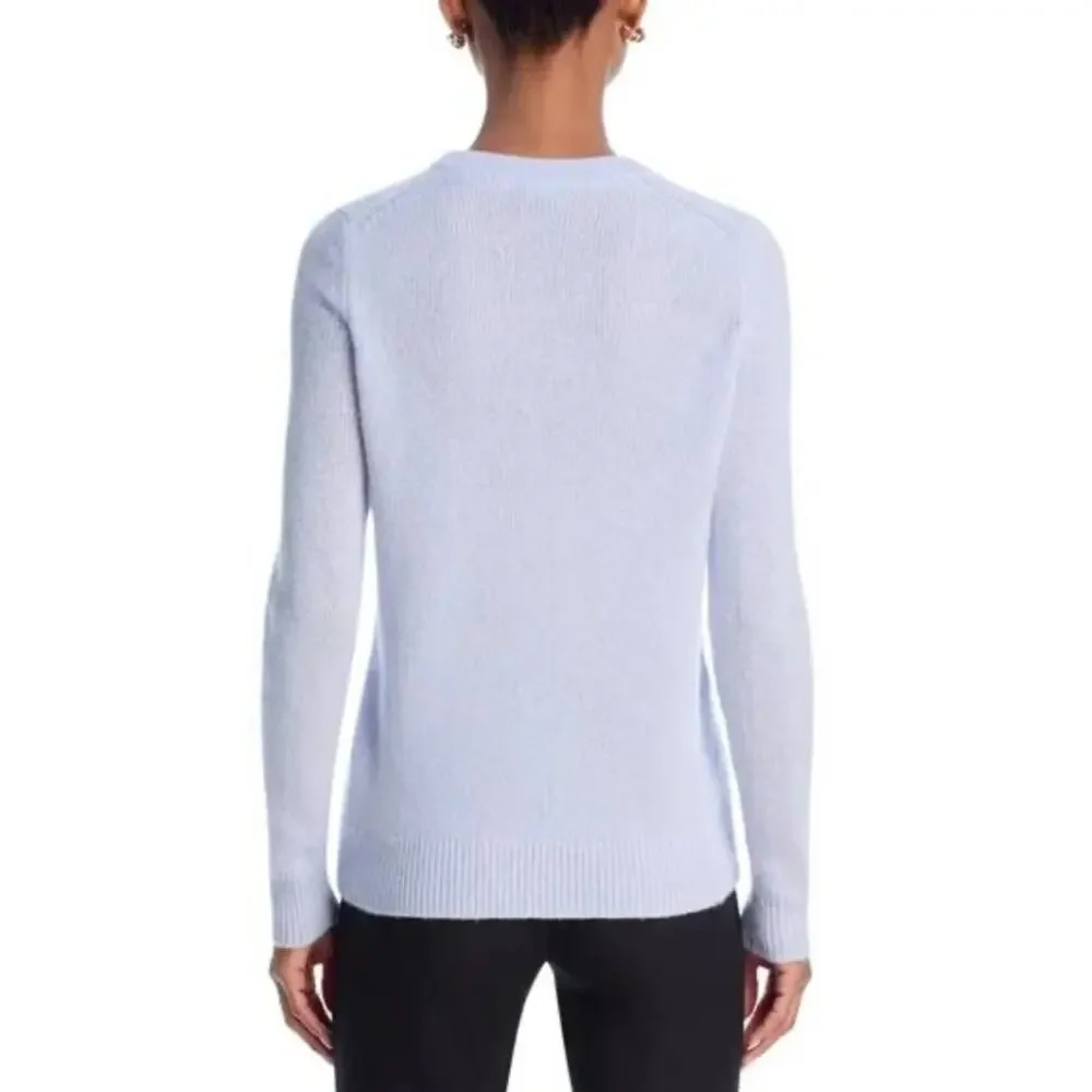 100% Cashmere NEW Bloomingdales Blue V-Neck Sz Med Sweater - Picture 6 of 9